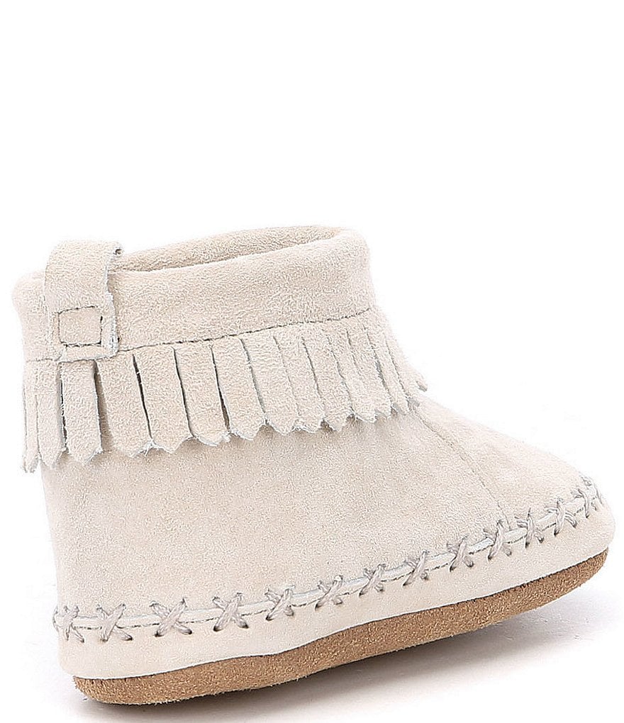 Robeez Suede Fringe Newborn-24 Months Soft Sole Ankle Moccasin Crib Shoes (Infant)