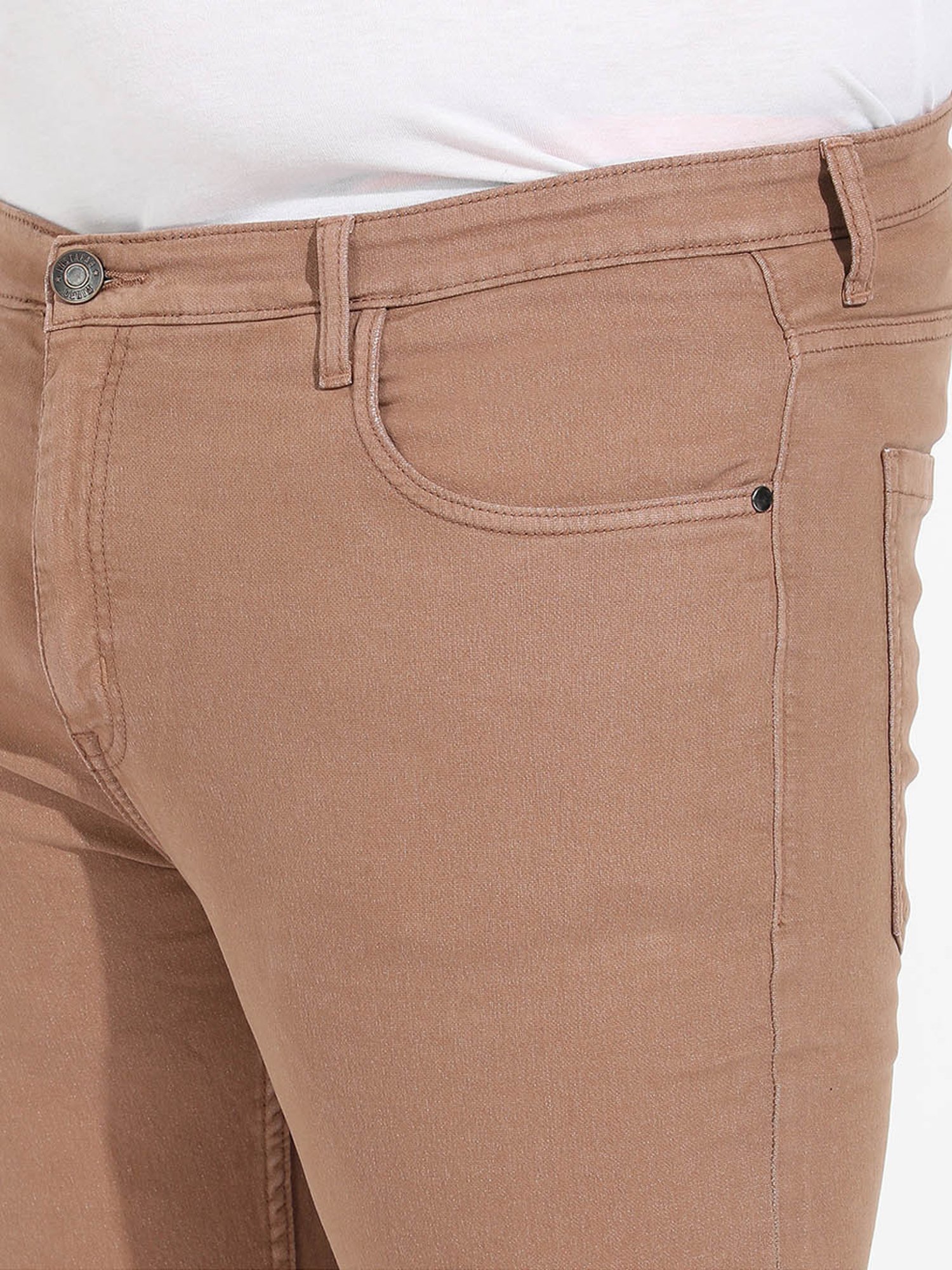 Instafab Plus Brown Regular fit Plus Size Jeans