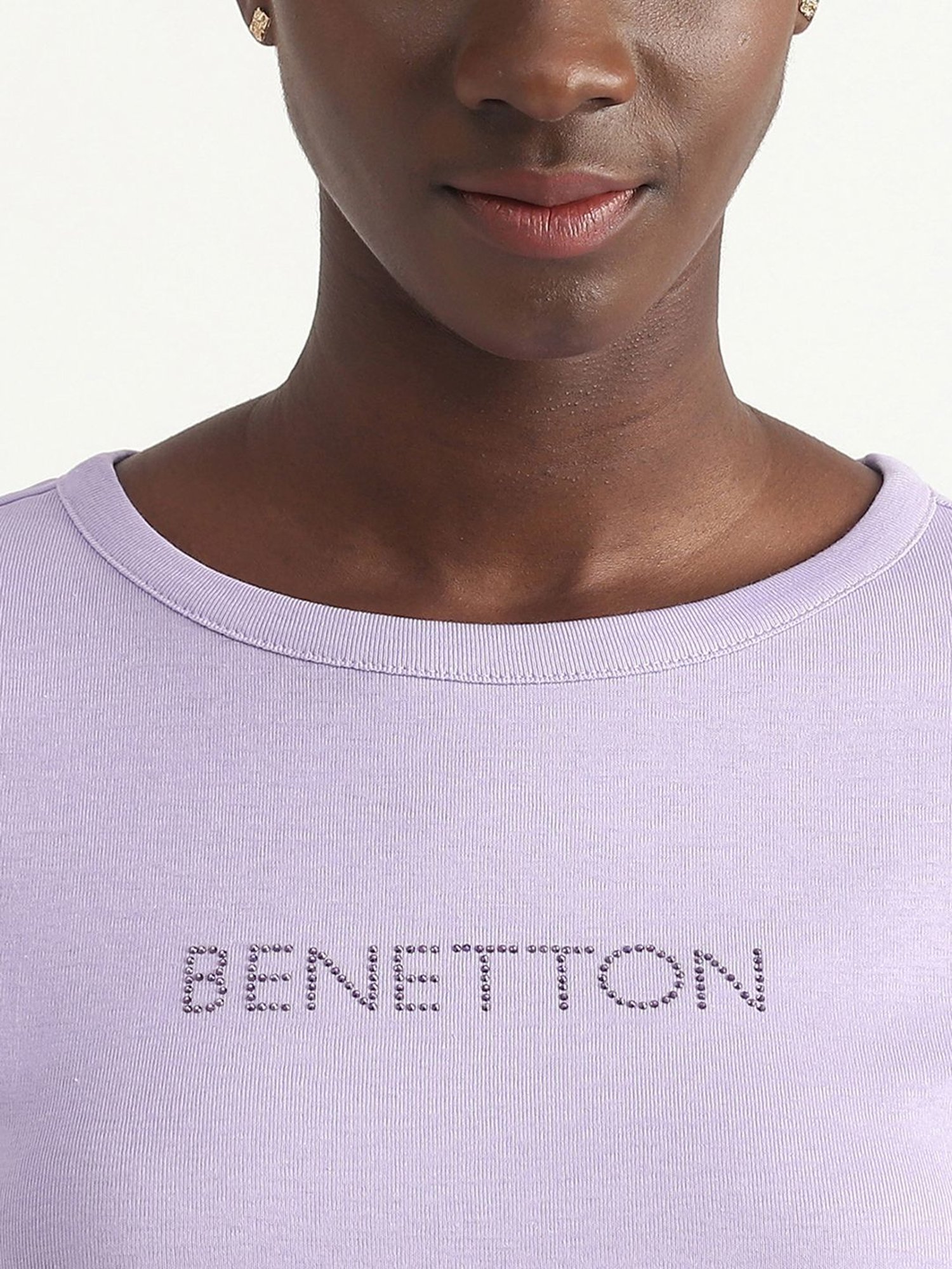 United Colors of Benetton Purple Cotton Top