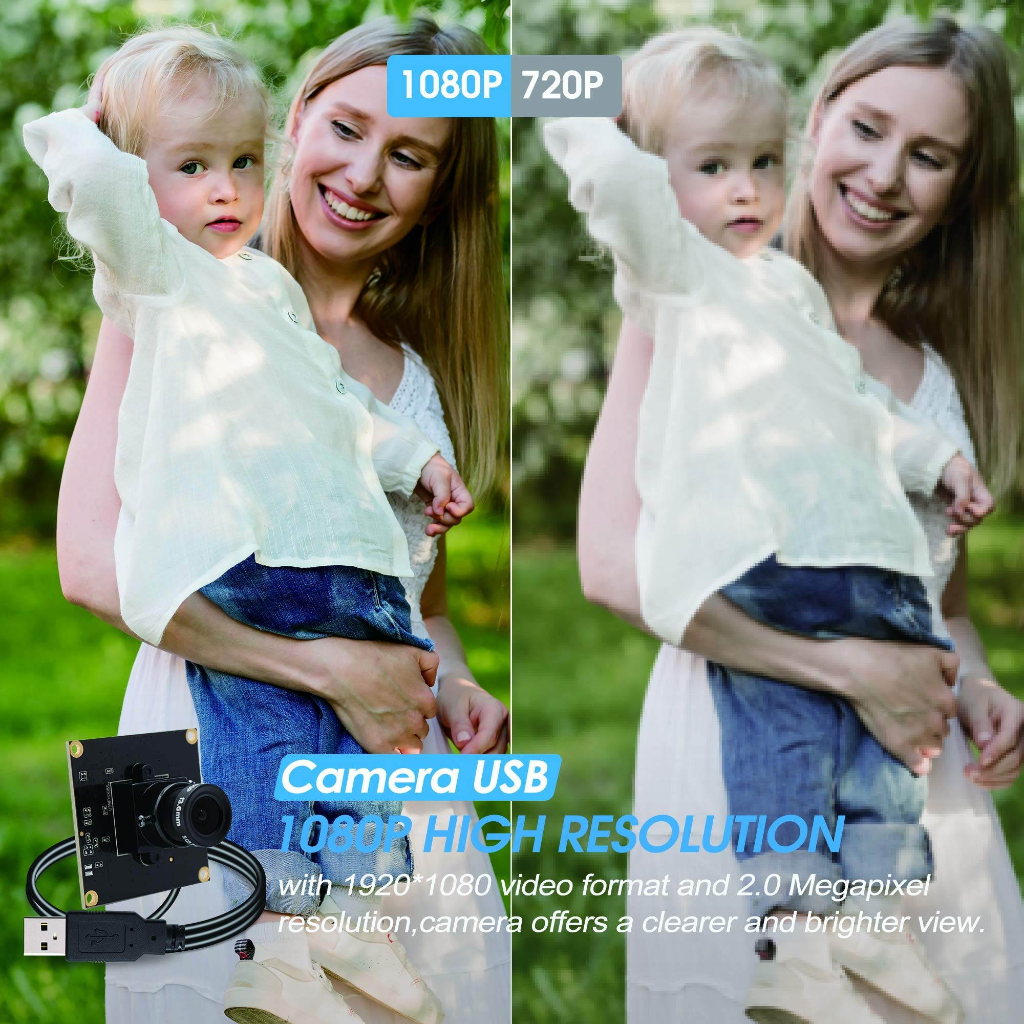 2MP Web Camera Module High Frame 640x360@ 260fps USB Webcamera 1080P Web Camera Module for Surveillance Industrial Home Web 2.0 for PC,ATM,Mobile Phone,Kiosk High Speed Webcams