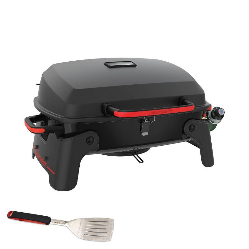 Megamaster Portable 1 Burner 820-0065CSP Tabletop Grill with Stainless Steel Spatula
