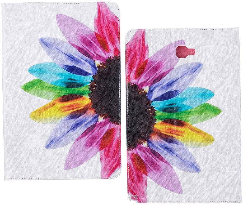 Galaxy Tab A 10.1 Case, iYCK Premium PU Leather Flip Folio [Card Slot] Protective Shell Wallet Case Cover with Stand Kickstand for Samsung Galaxy Tab A 10.1inch SM-T580 - Colorful Flower