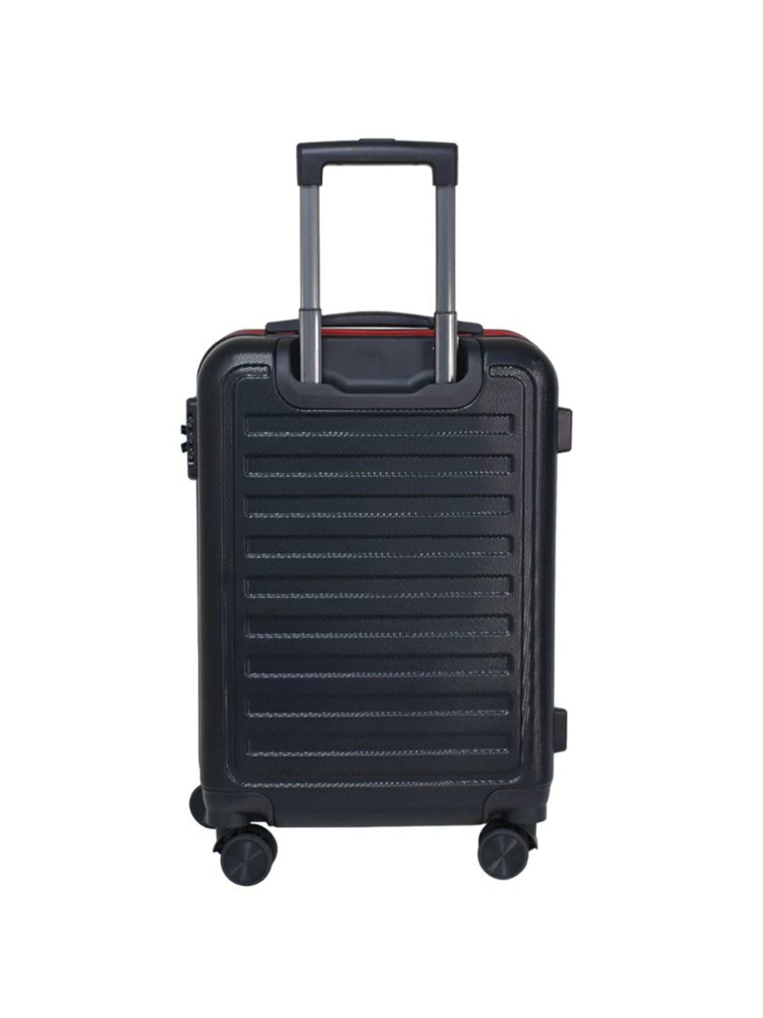 Swiss Military Black Striped Hard Medium Trolley Bag - 20 cm