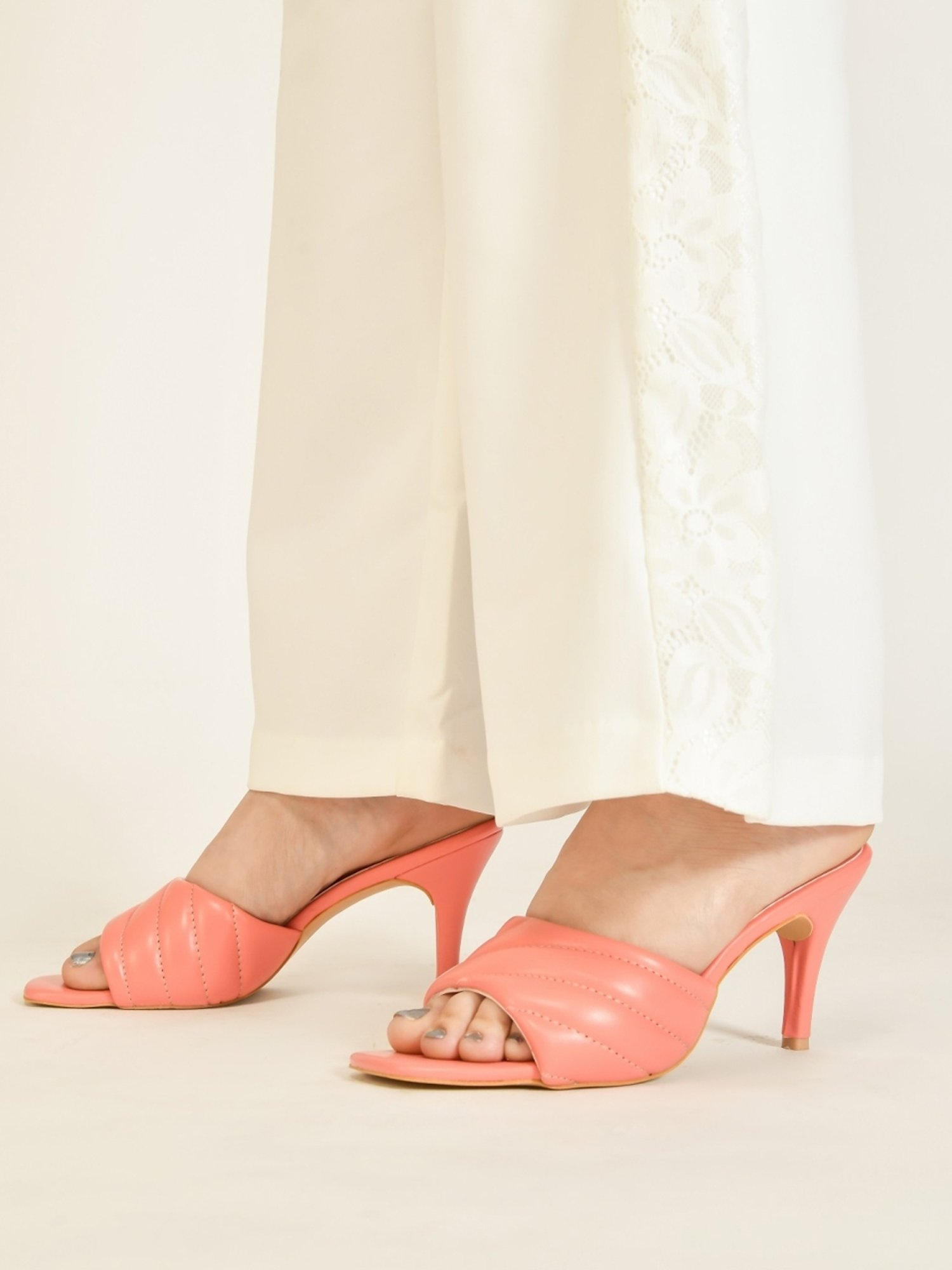 The White Pole Women's Pink Casual Stilettos