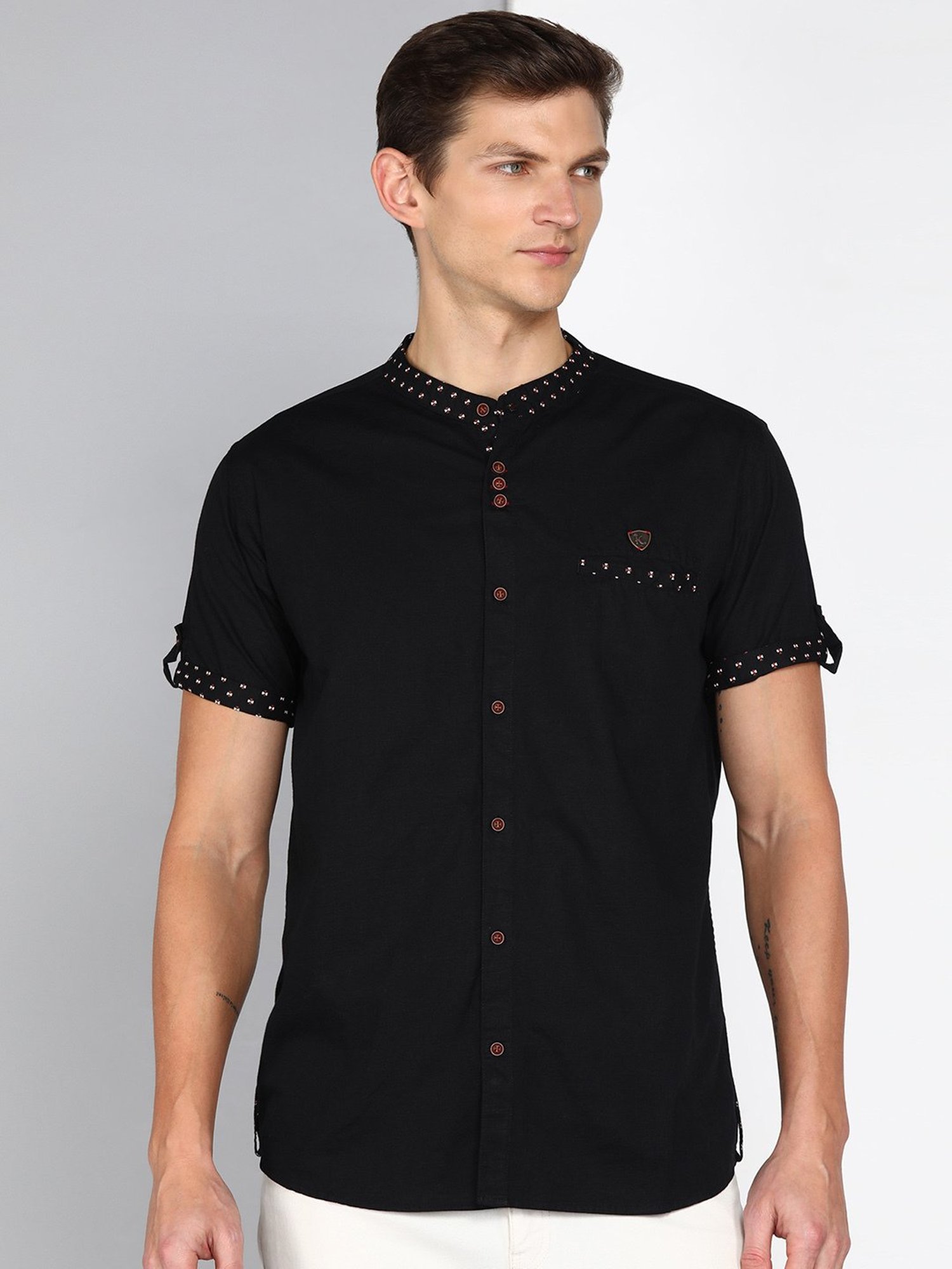 Kuons Avenue Black Slim Fit Shirt