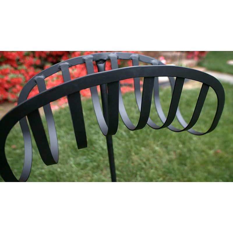 Liberty Garden LBG-647 Decorative Powder Coated Steel Manger Garden Hose Storage Stand for Backyard, Garden, or Home in Black