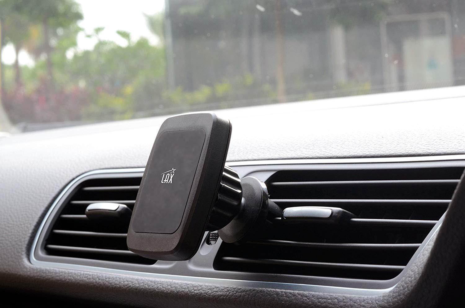 LAX Premium Magnetic Air Vent Car Mount Phone Holder for iPhone, Samsung, Smartphone, 6 Powerful Magnets