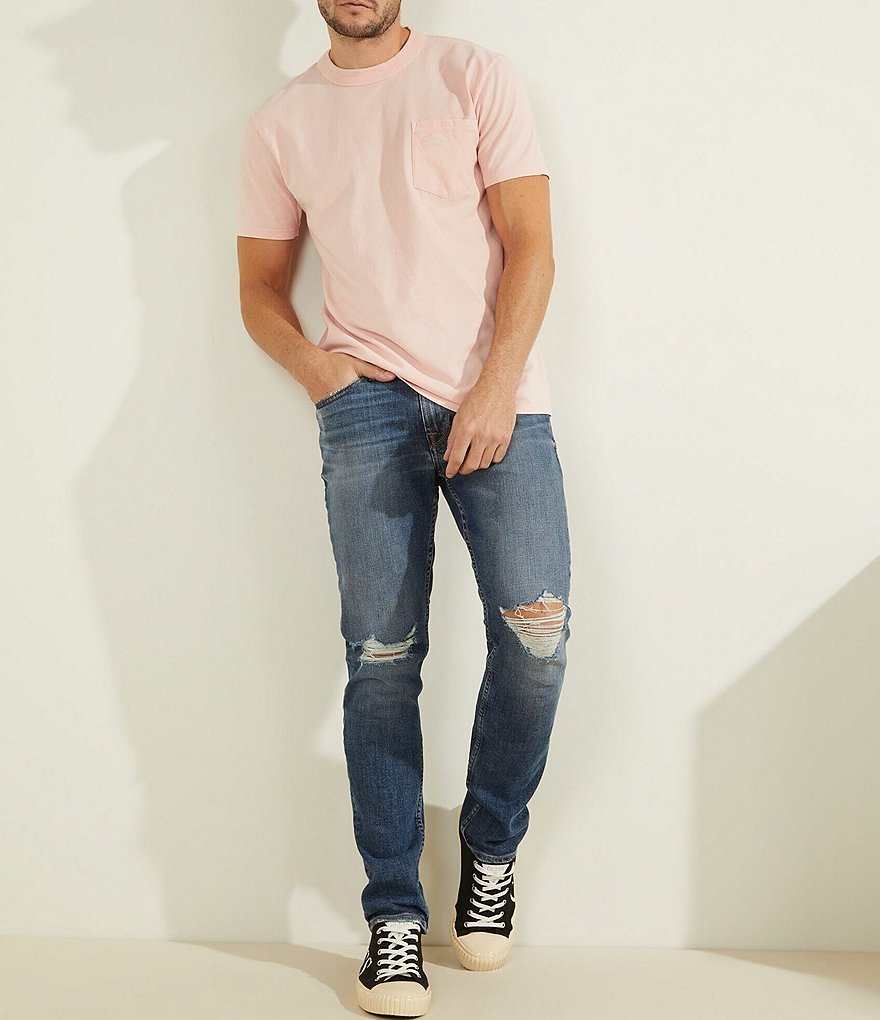 Guess Short-Sleeve Sueded Vintage Pocket Tee