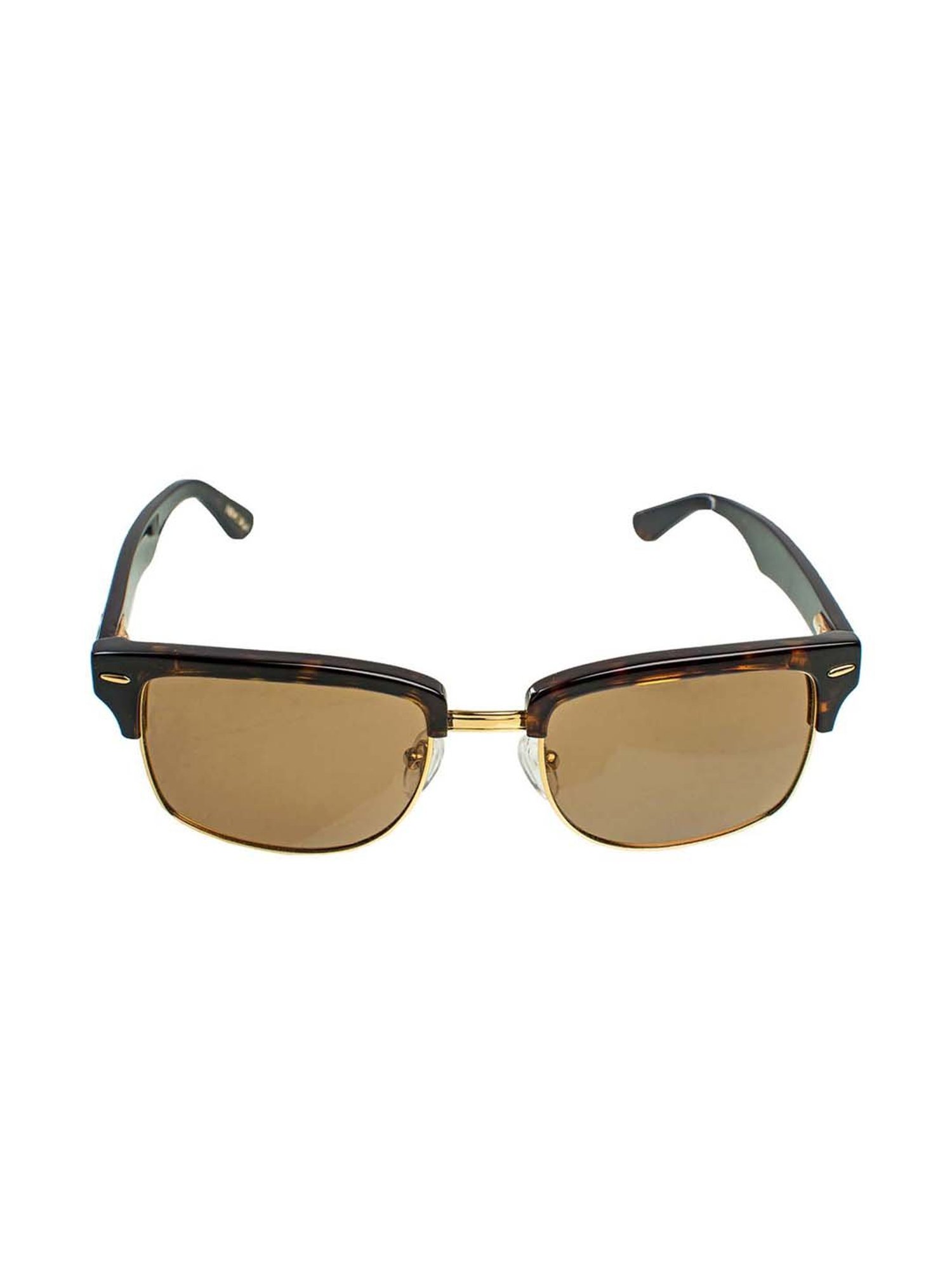 Hidesign 8903439701055 Brown Polarized Fiji Clubmaster Sunglasses