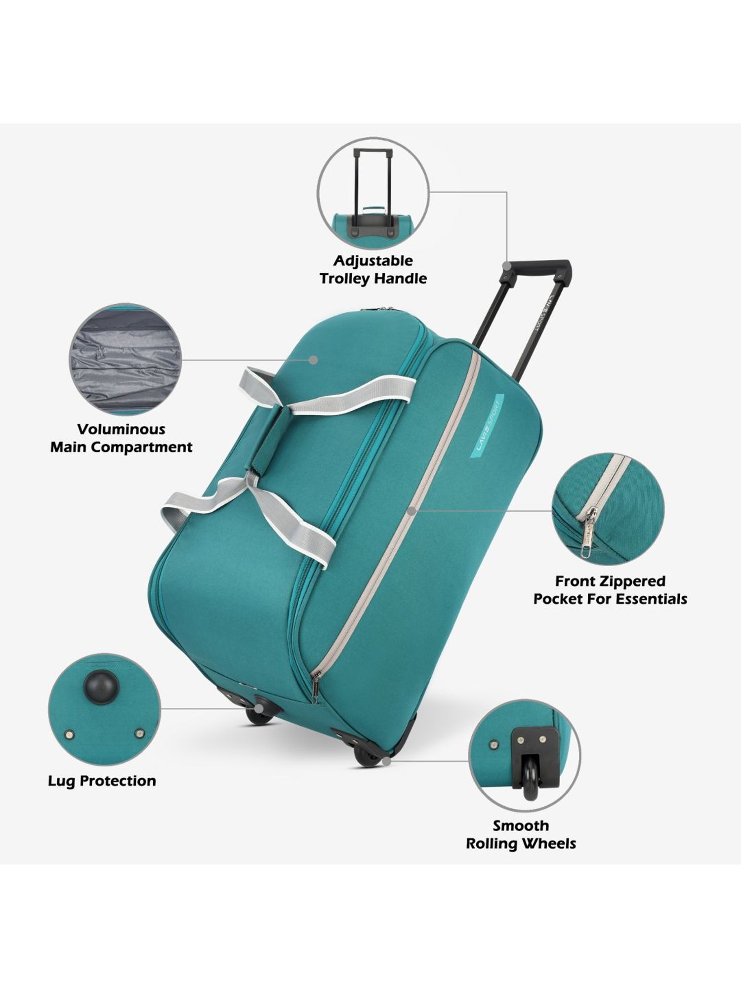 LAVIE SPORT Teal Solid Duffle Bag