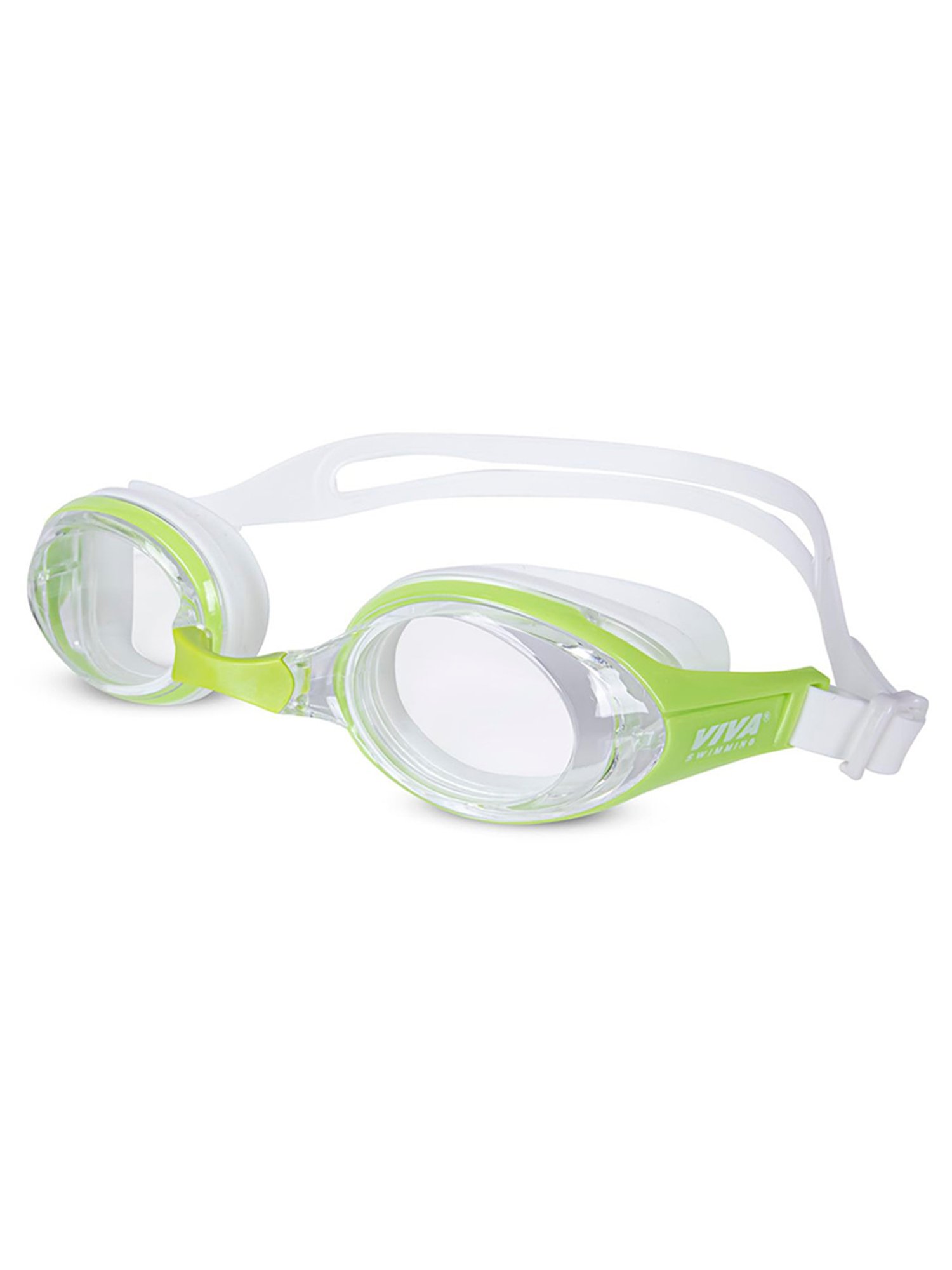 Viva Swimming Wide View Anti-Fog UV Protection Pearl Swim Goggle (Green & White)
