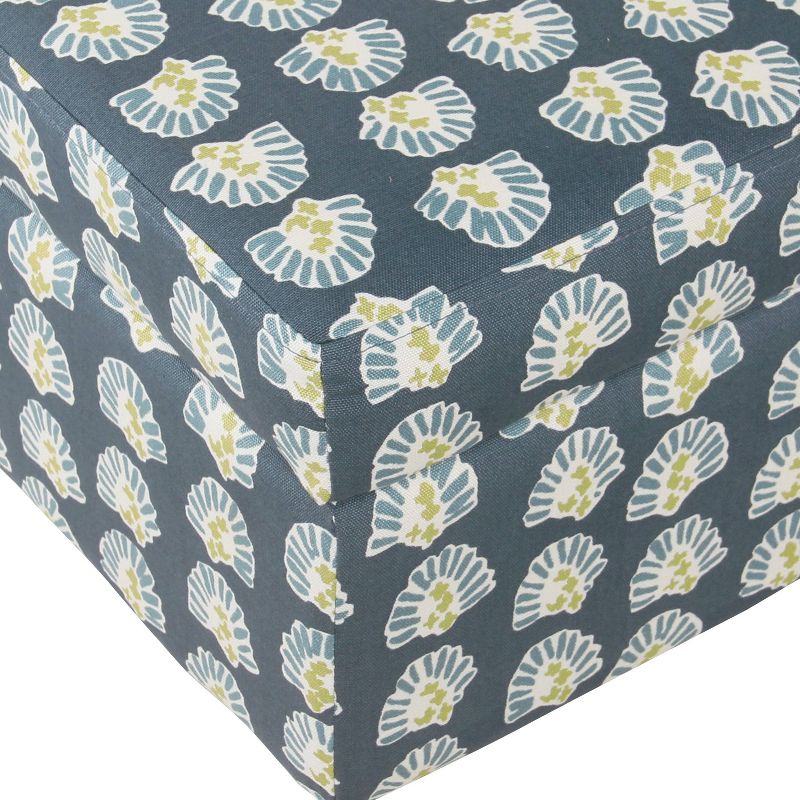 Mid-Century Storage Bench Teal Floral - HomePop