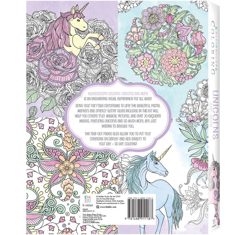 Kaleidoscope Coloring Kit: Unicorns and More - Hinkler Books