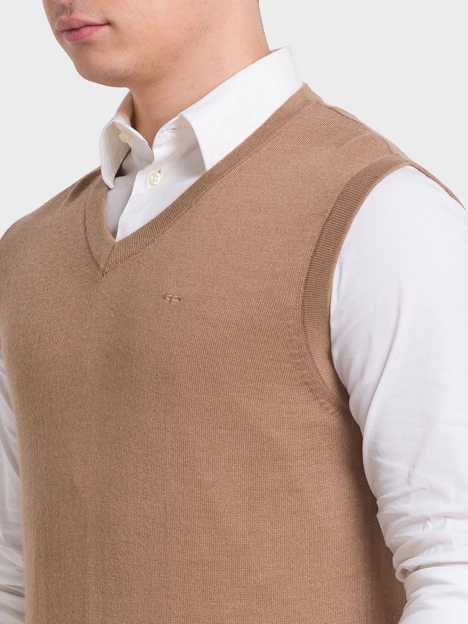 ColorPlus Brown Regular Fit Sweaters
