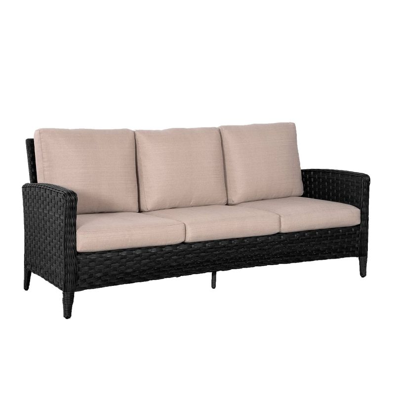 Tahoe Outdoor Three-Seater Sofa - Brown Wicker - Serta