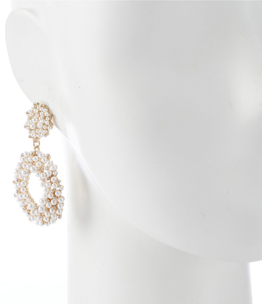 Gemma Layne Pave Pearl Drop Earrings