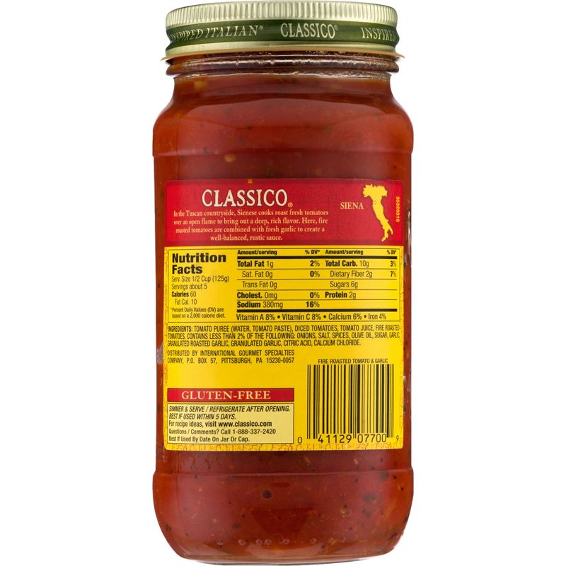 Classico Fire Roasted Tomato & Garlic Pasta Sauce - 24oz