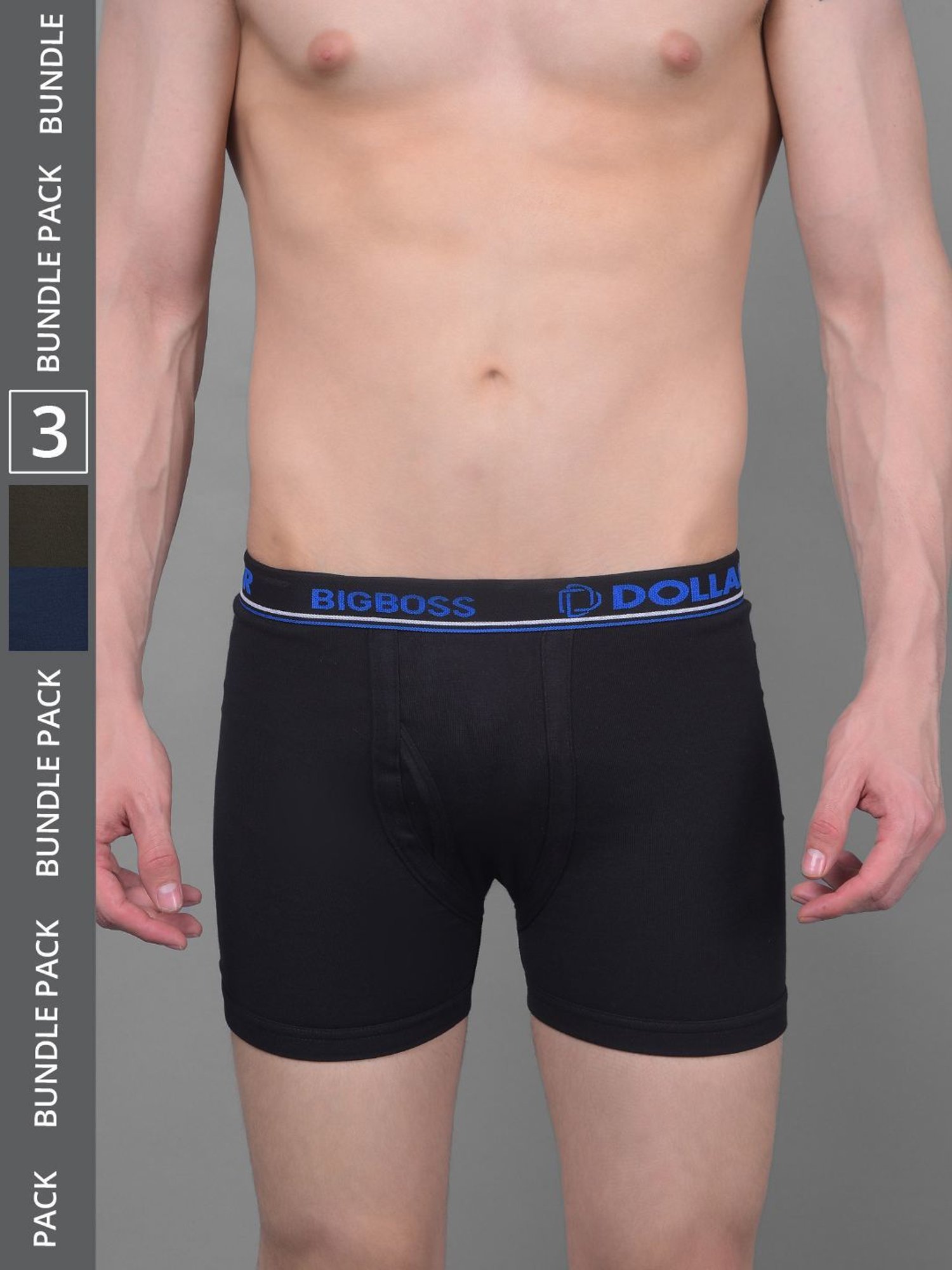 Dollar Bigboss Assorted Cotton Regular Fit Trunks - Pack Of 3