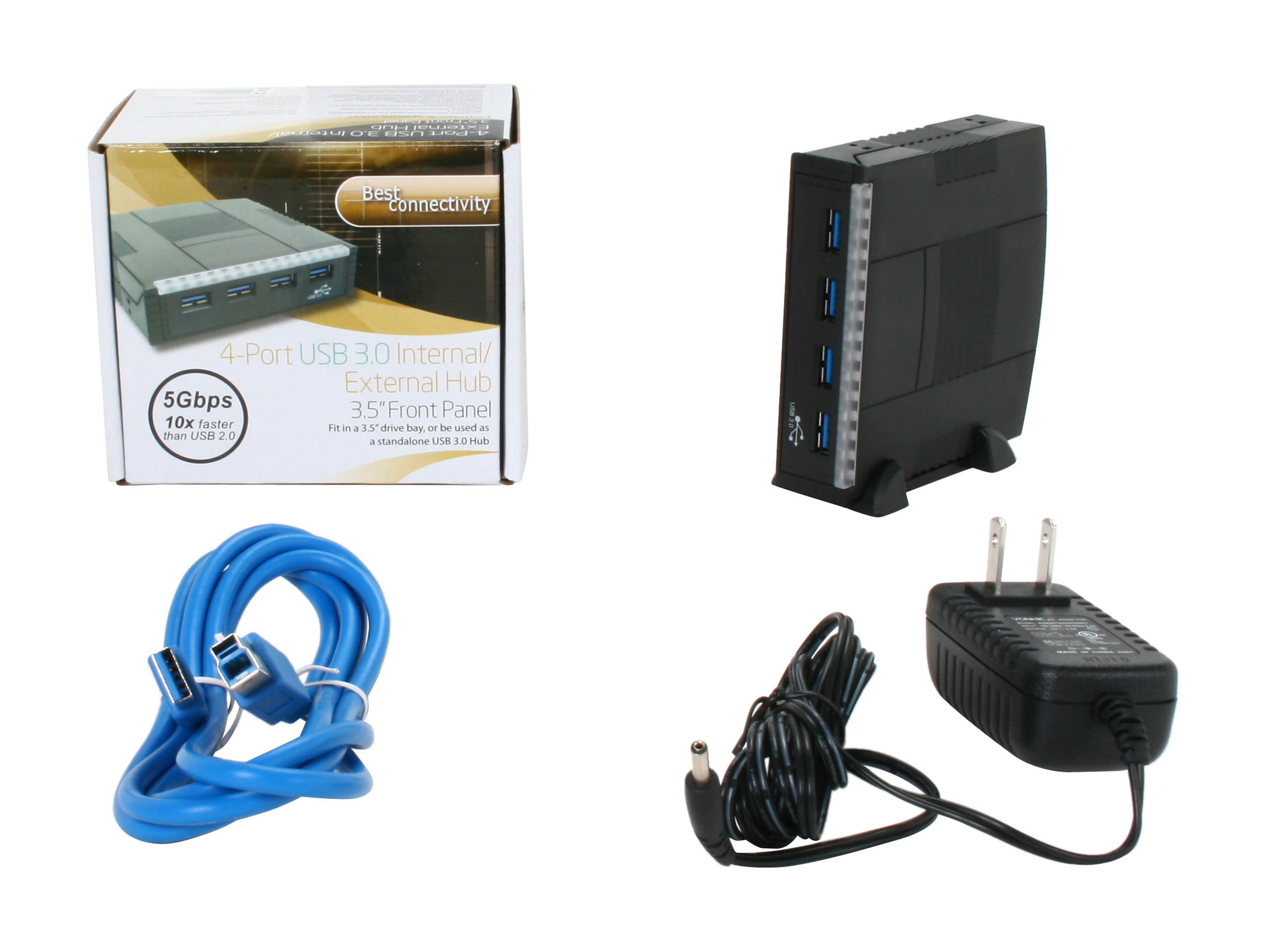 SYBA SD-HUB20058 USB 3.0 4-port Hub (Can be Used Internally or Externally)