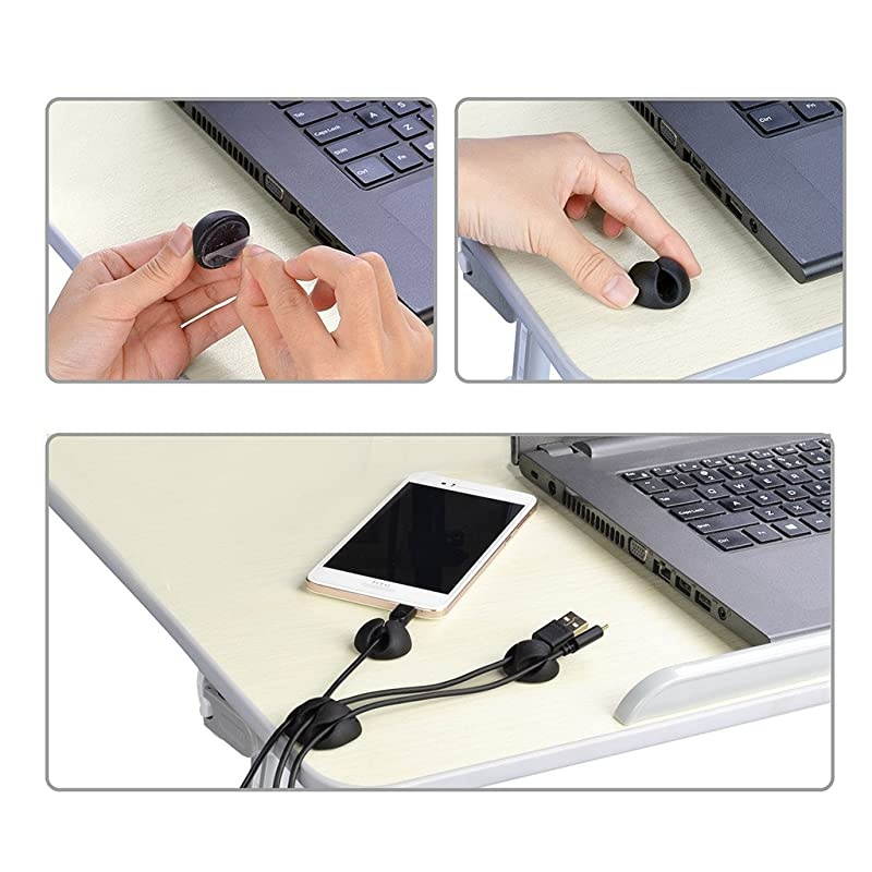 15 Pack Long Lasting Cable Clips Desktop Cord Holder Hook Charging Power Cable Drop Adhesive Wire Organizer Management System for TV PC Laptop Home Office Nightstand Desk CLIP02