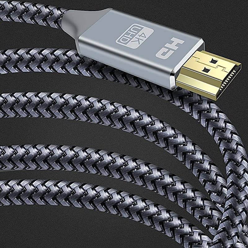 4K HDMI Cable 15FT HDMI Cord High Speed 18Gbps HDMI to HDMI Cable4K 3D 2160P 1080P Ethernet 28AWG Braided HDMI 20 Cable Audio Return Compatible UHD TV Bluray PS43 Monitor PC