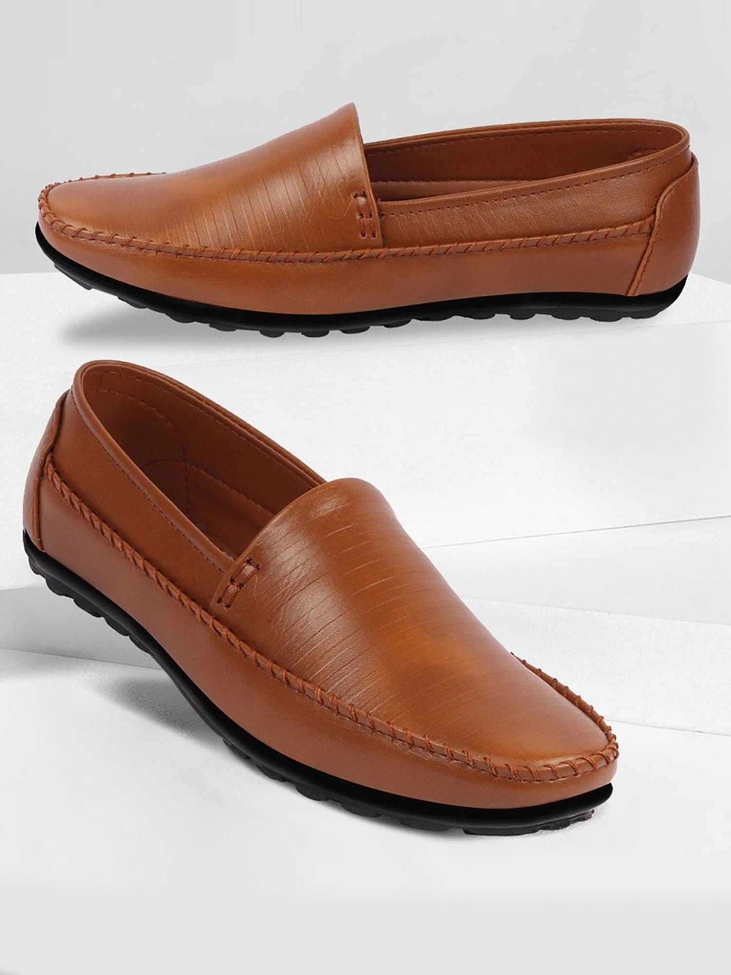 Fausto Men's Tan Casual Loafers