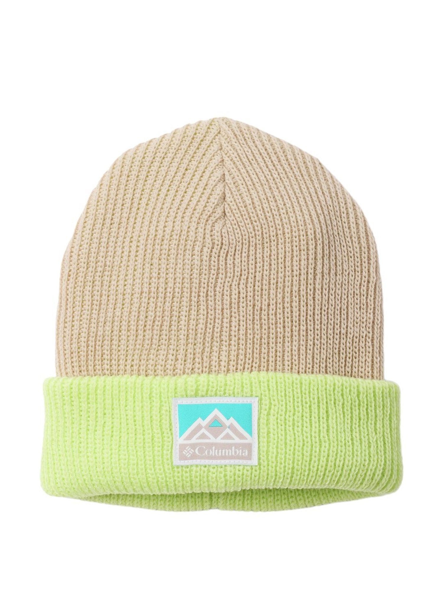 Columbia Cream & Green Striped Beanie