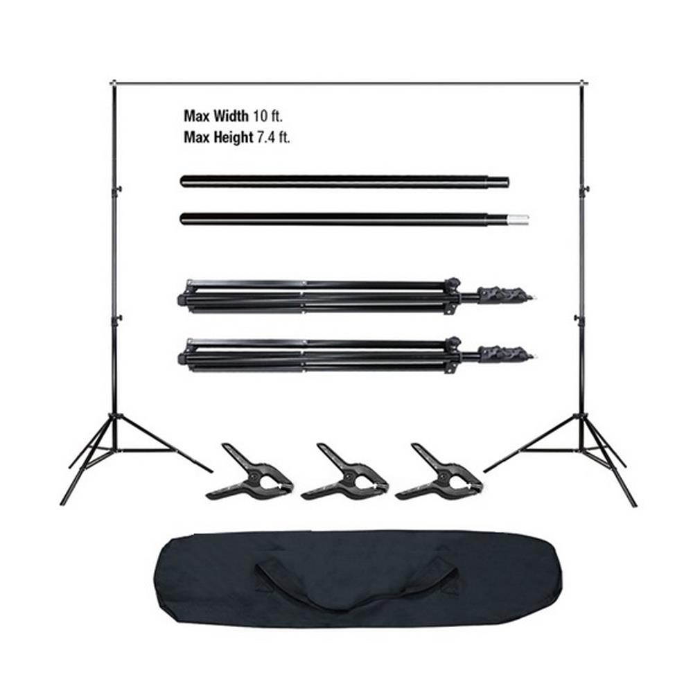 10x6.5ft Adjustable Background Support Stand Photo Studio Backdrop Crossbar Set