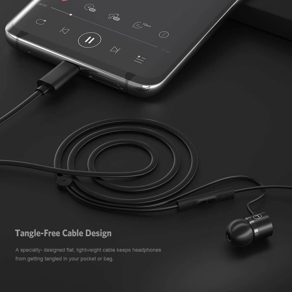 USB C Headphones with Microphone Earphones for OnePlus 8 Pro Stereo Earbuds in-Ear Headphones with Type C Connector for Samsung S20 FE Note 20 Ultra Note 10 Plus, OnePlus 8T 7T 7 Pro, iPad Pro