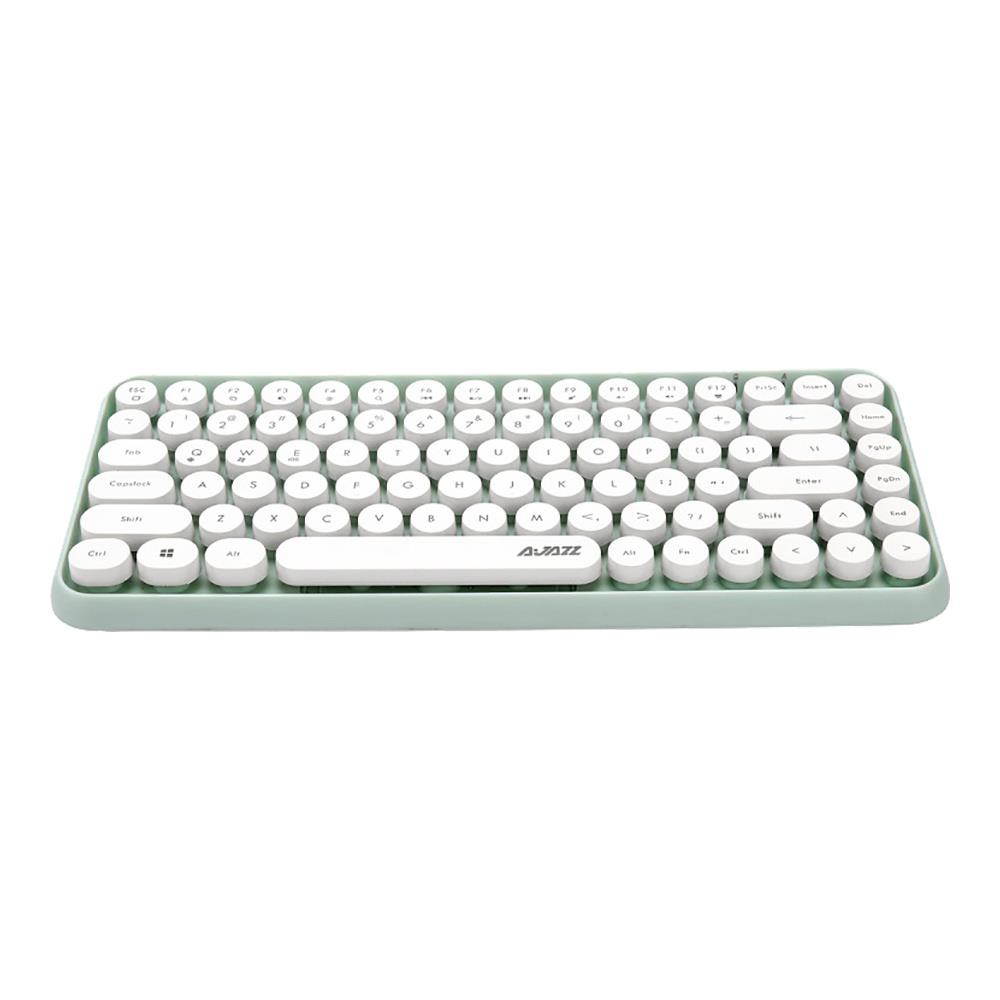 Ajazz 308i Multi-Device Steam Punk Retro Round Keycap Universal Bluetooth Wireless Keyboard For Phone Tablet Notebook