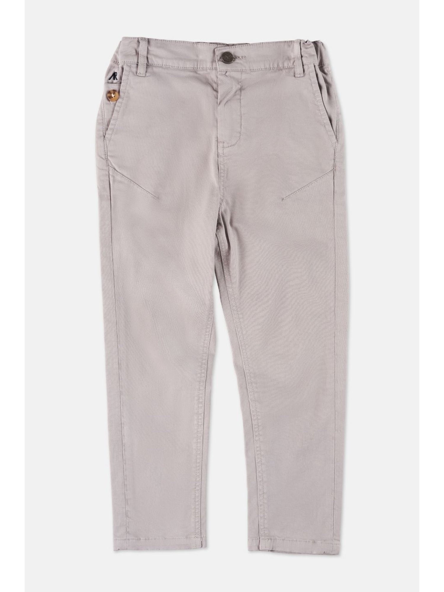 Angel & Rocket Boys Grey Solid Chino Pants