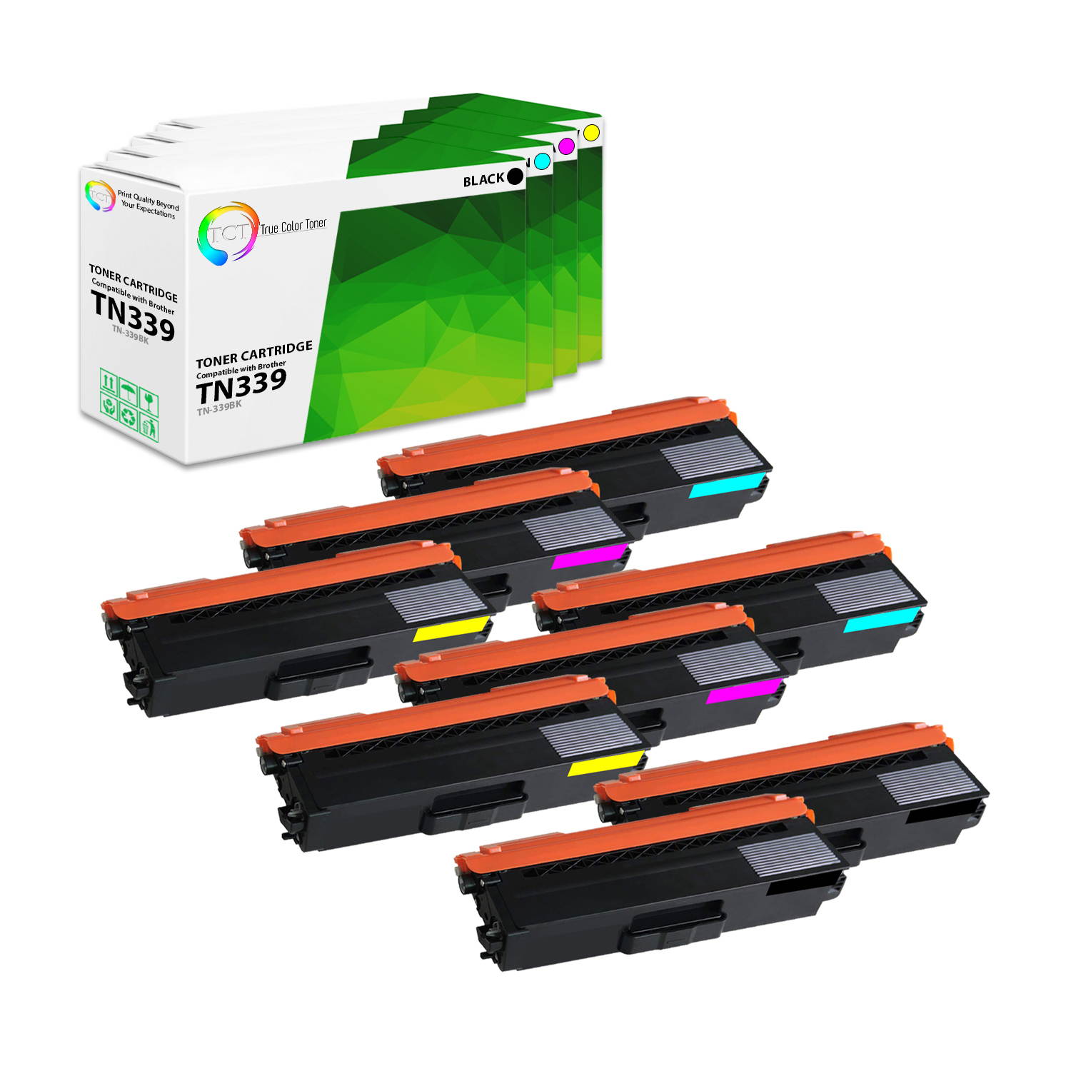 TCT Premium Compatible Toner Cartridge Replacement for Brother TN-339 TN339C TN339M TN339Y Super High Yield works with Brother HL-L9200, MFC-L9550 Printers (C, M, Y) - 3 Pack