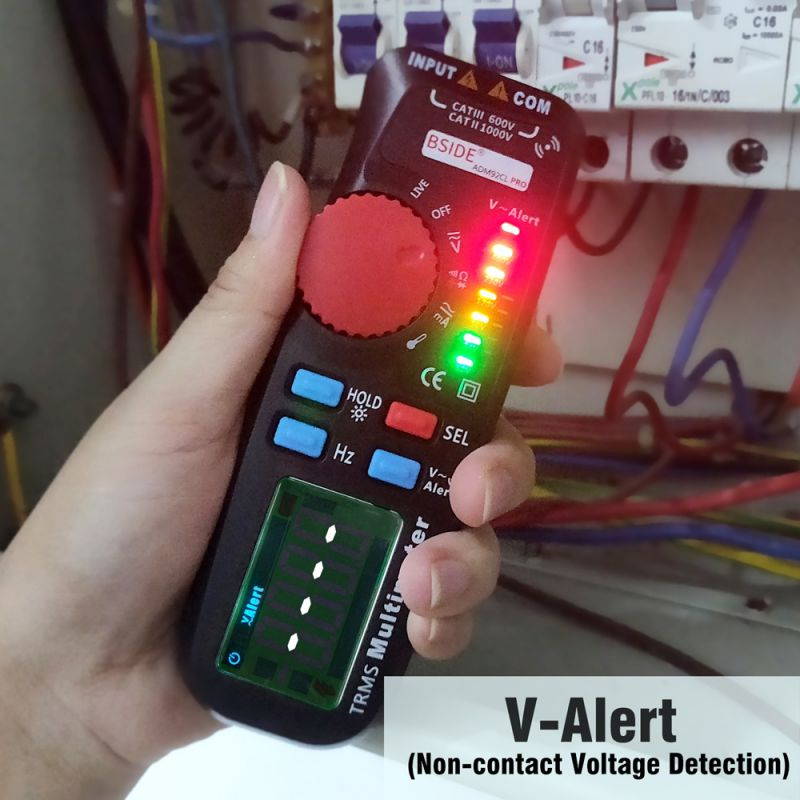 ADM92CL PRO Mini TRMS Dual Mode Multimeter AC/DC Voltage Current Resistance Diode Capacitance Frequency Meter 6000 Counts Display with Data Hold Backlight Auto Power Off Function