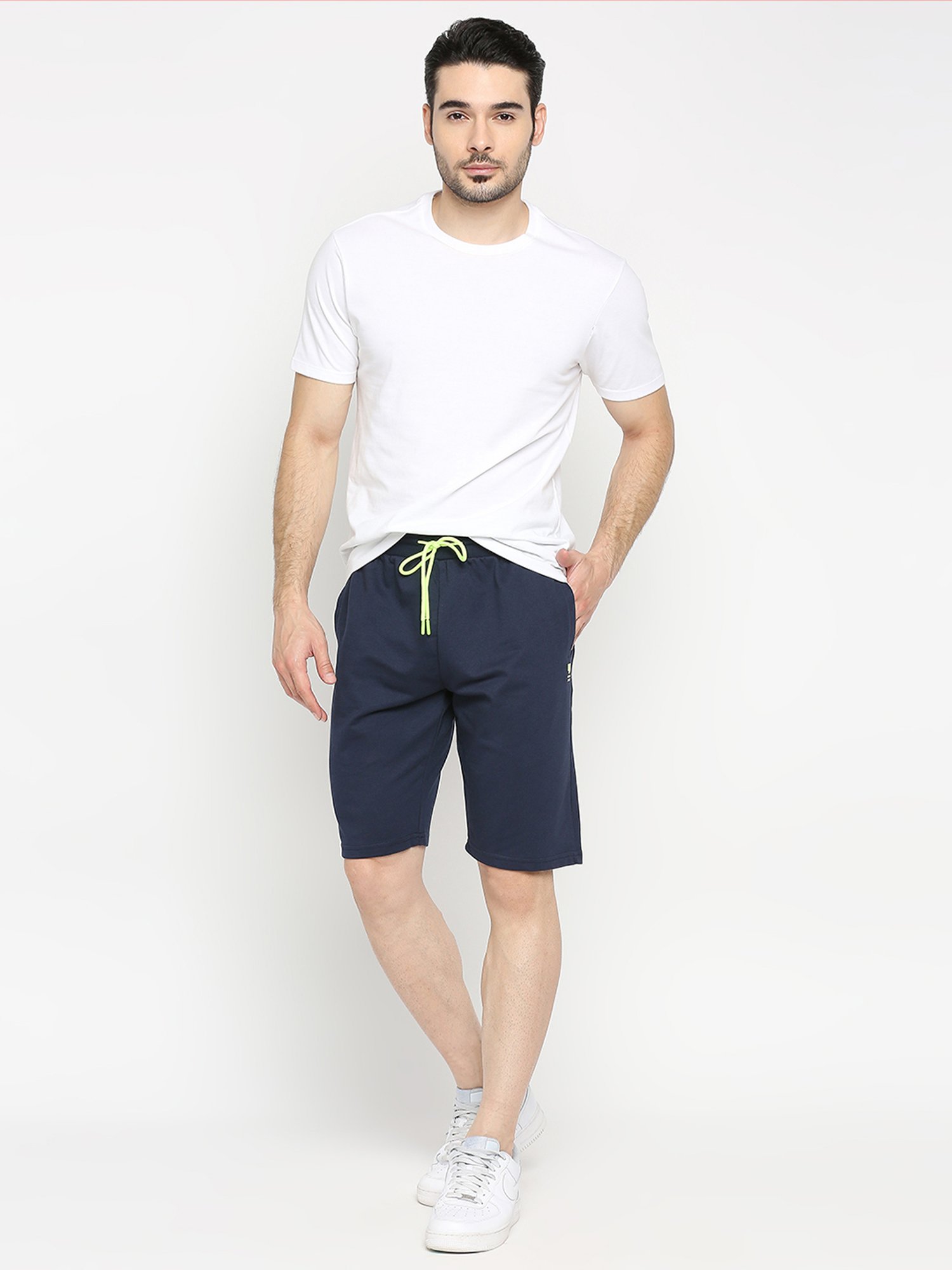 UnderJeans by Spykar Navy Regular Fit Shorts