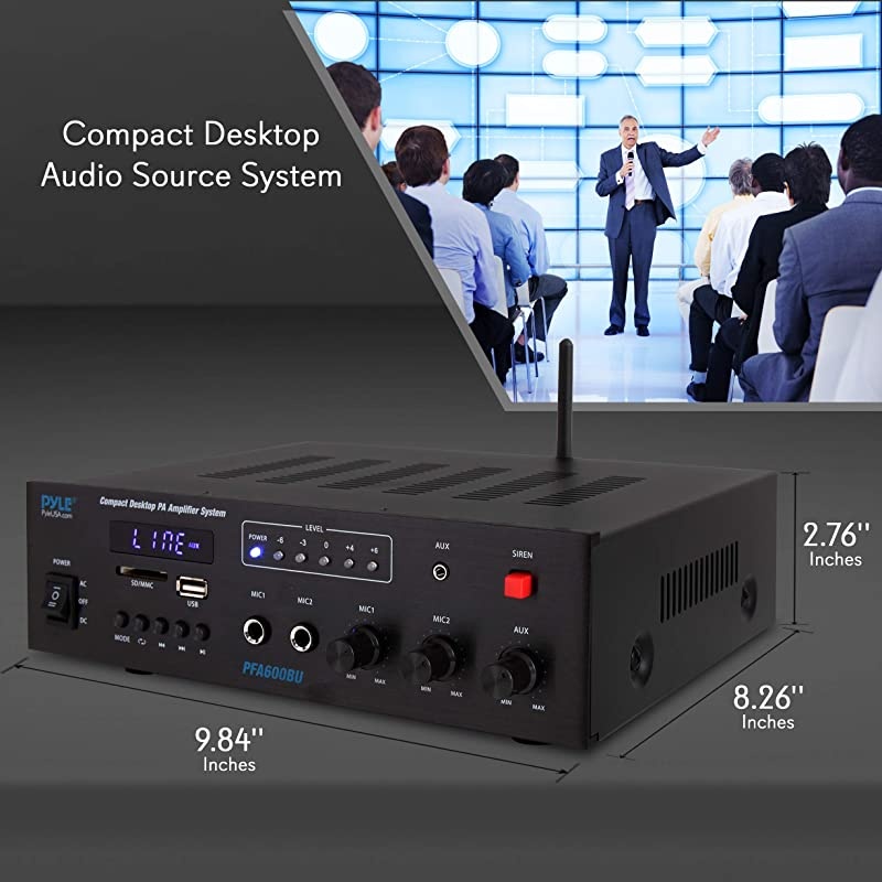 Bluetooth Karaoke Amplifier Home Car Bus Tours 300 Watts 2 Channel Digital Home Audio PA Receiver System amp 3Way Mini Box Speaker System 200 Watt Weatherproof Marine Grade Mount Speakers