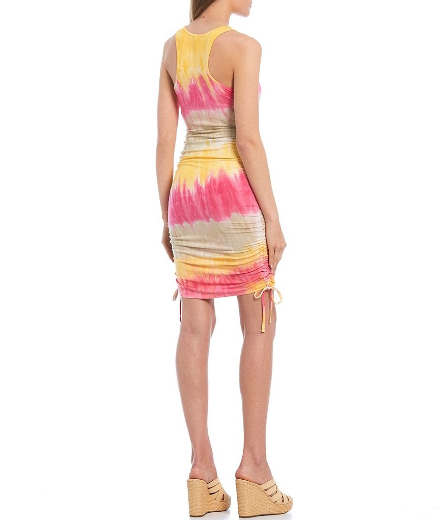 B. Darlin Sleeveless Lurex Striped Tiered Trapeze Dress