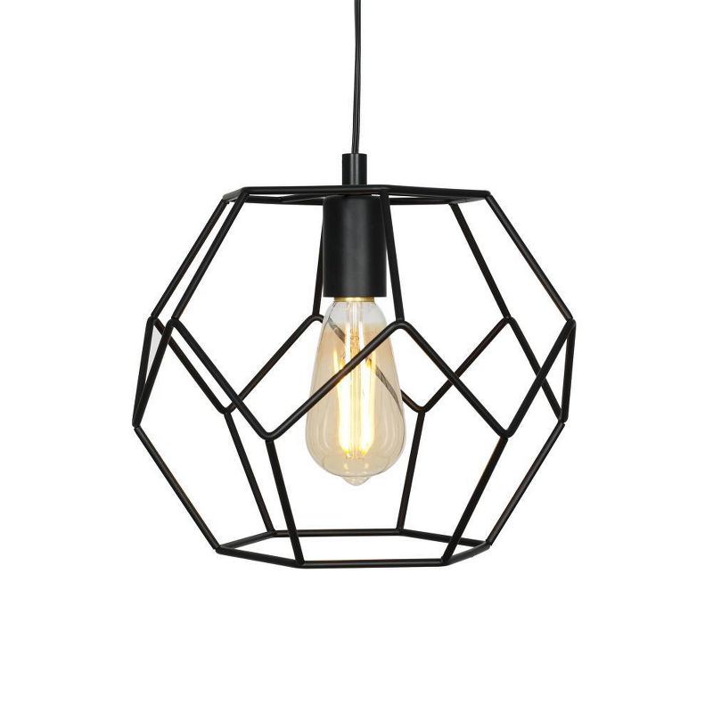 9.75" Metal Swag Pendant Ceiling Light Black - Cresswell Lighting