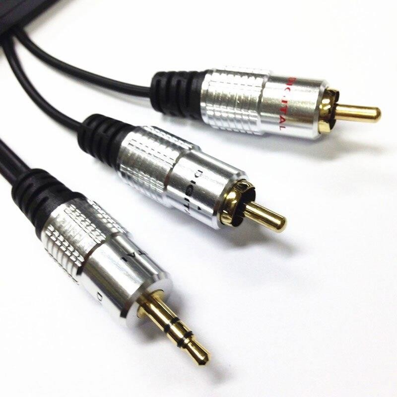1.5m Jack 3.5mm Stereo Male to 2 RCA Male Audio Cable Adapter Speaker Twin Phono Plug for PC DVD TV VCR Camera Video Cable