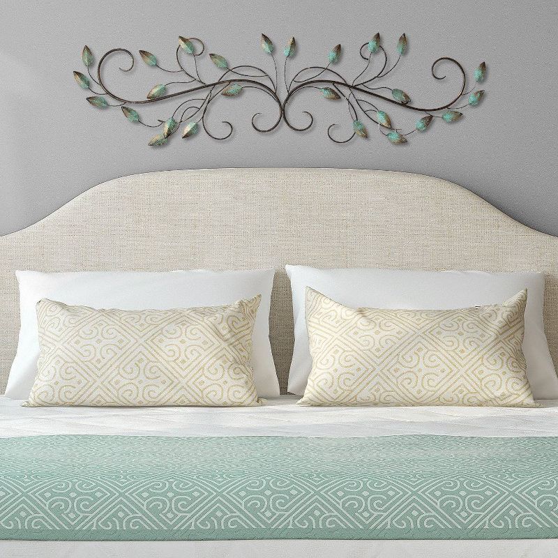 40" x 10" Scroll Leaf Wall Décor Patina - Stratton Home Décor