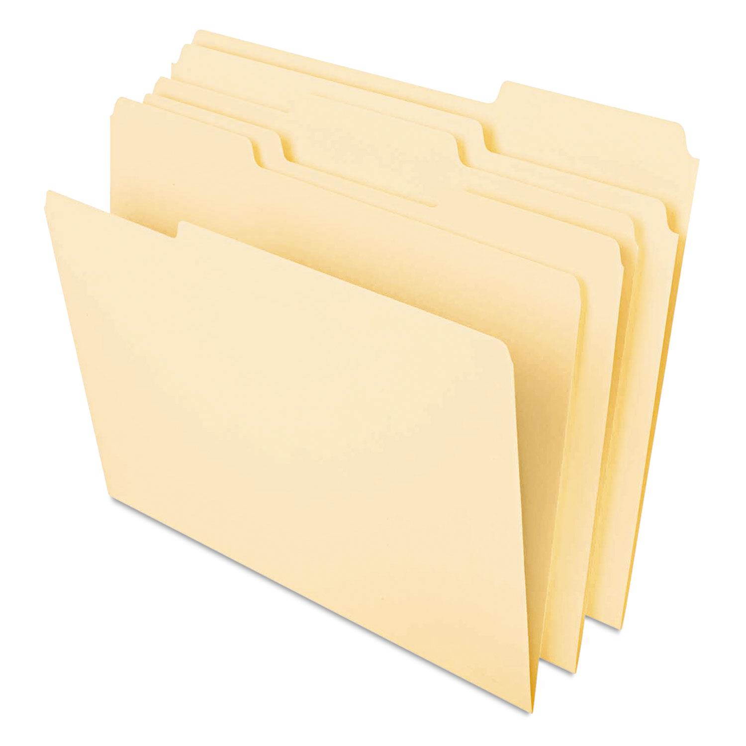 Heavyweight File Folders, 1/3 Cut One-Ply Top Tab, Legal, Manila, 50/pack