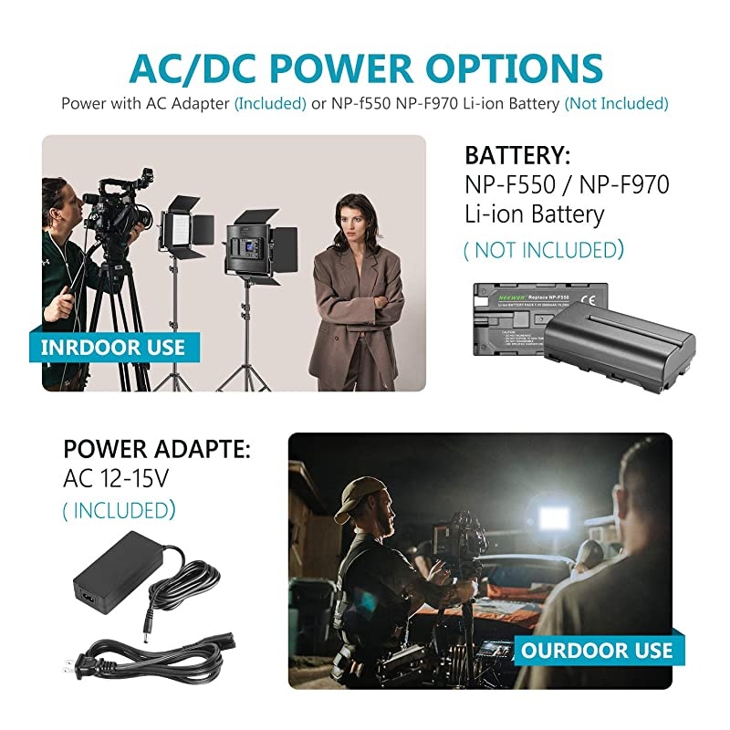 Advanced 24G 660 LED Video Light Dimmable BiColor LED Panel with LCD Screen and 24G Wireless Remote for Portrait Product Photography Studio Video Shooting with Metal U Bracket and Barndoor