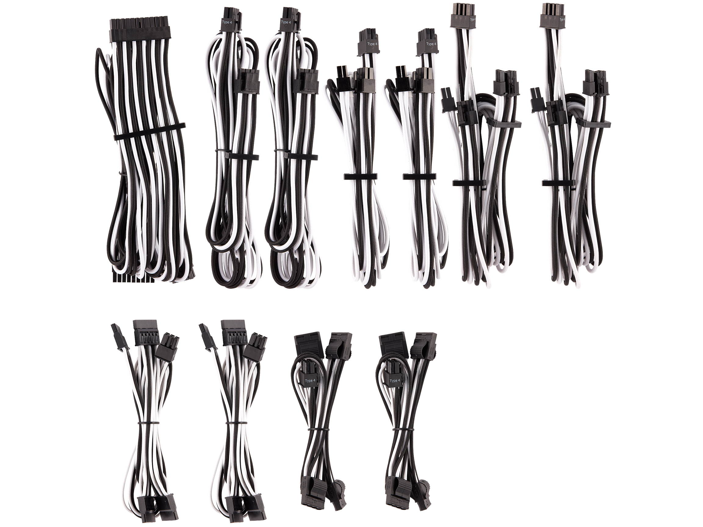 Micro Connectors 30cm Addressable RGB (ARGB) 1 to 4 Splitter Cable with/5 Male Pins (F04-04ARGB-30)