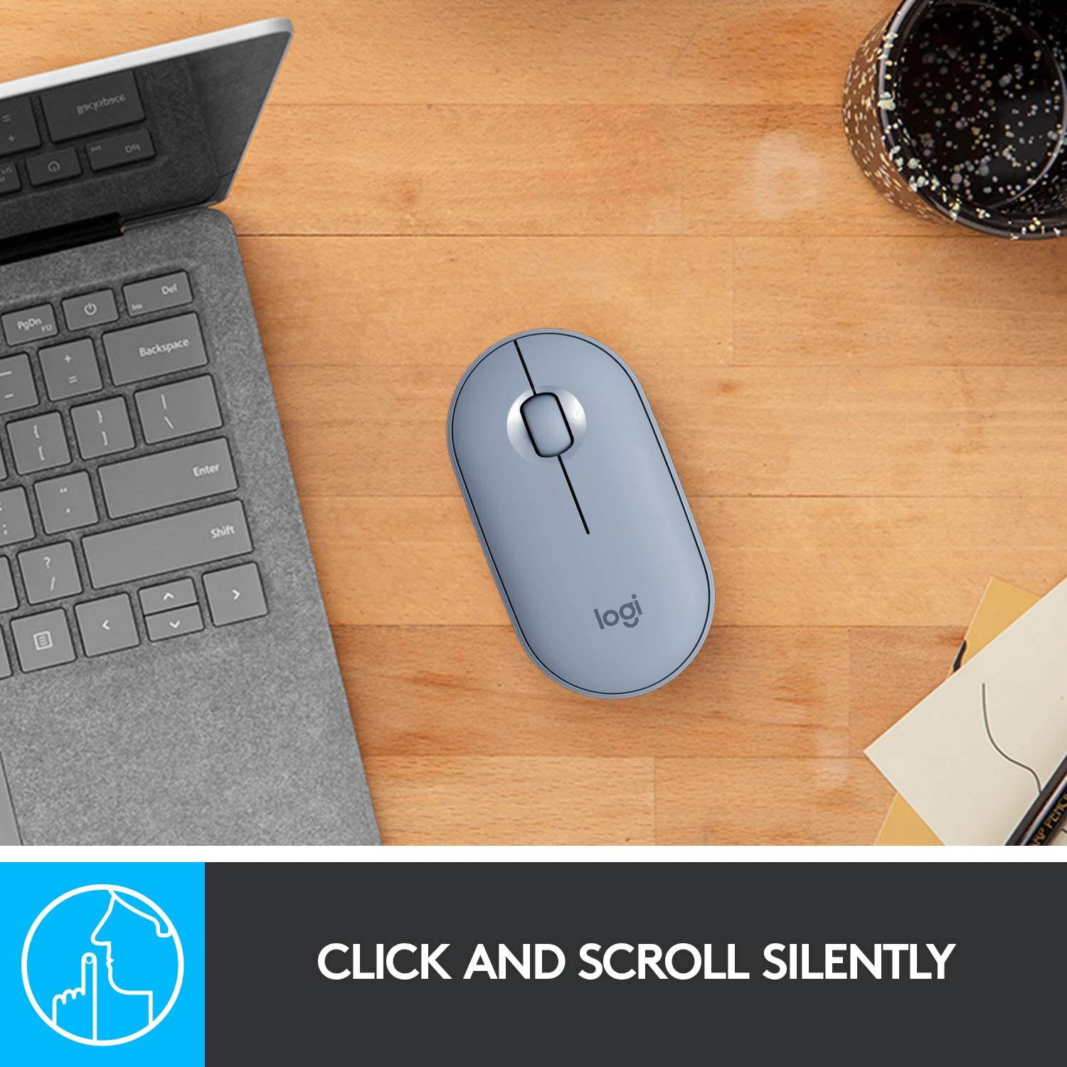 Logitech M355 Portable Wireless Mouse with Bluetooth or 2.4 GHz Receiver, Silent, Slim Computer Mouse with Quiet Click for Laptop, Notebook, PC and Mac - Black