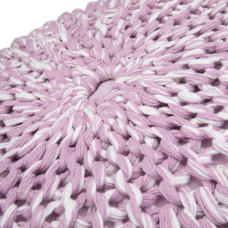 Sibley Hand Knit Round Pouf Lilac - Wyndenhal