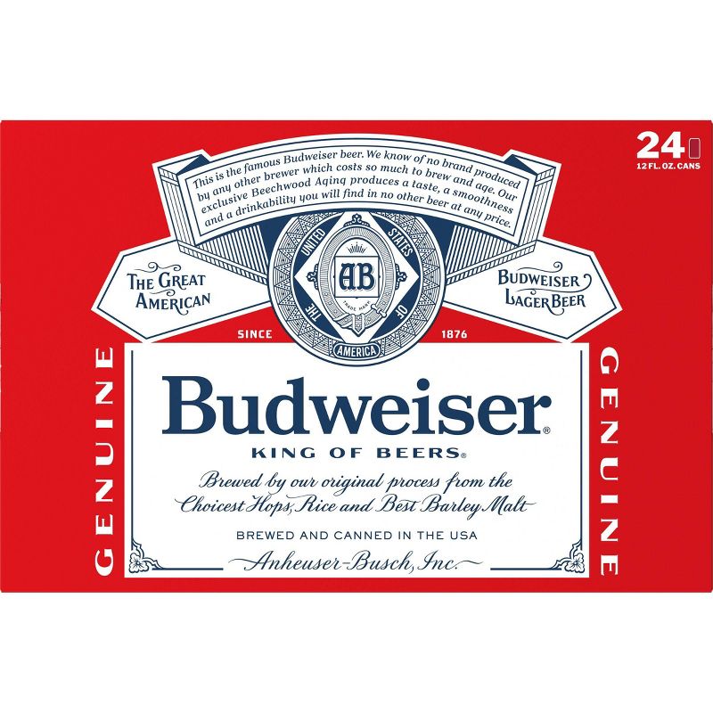 Budweiser Red Crown Tab Beer - 24pk/12 fl oz Cans