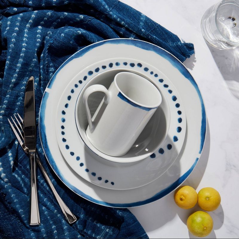 16pc Porcelain Marshall Dinnerware Set White - Elama