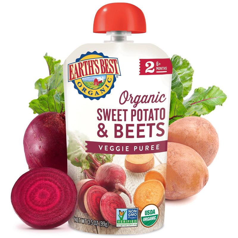 Earth's Best Organic Stage 2 Sweet Potato & Beets Baby Meals Pouch - 3.5oz