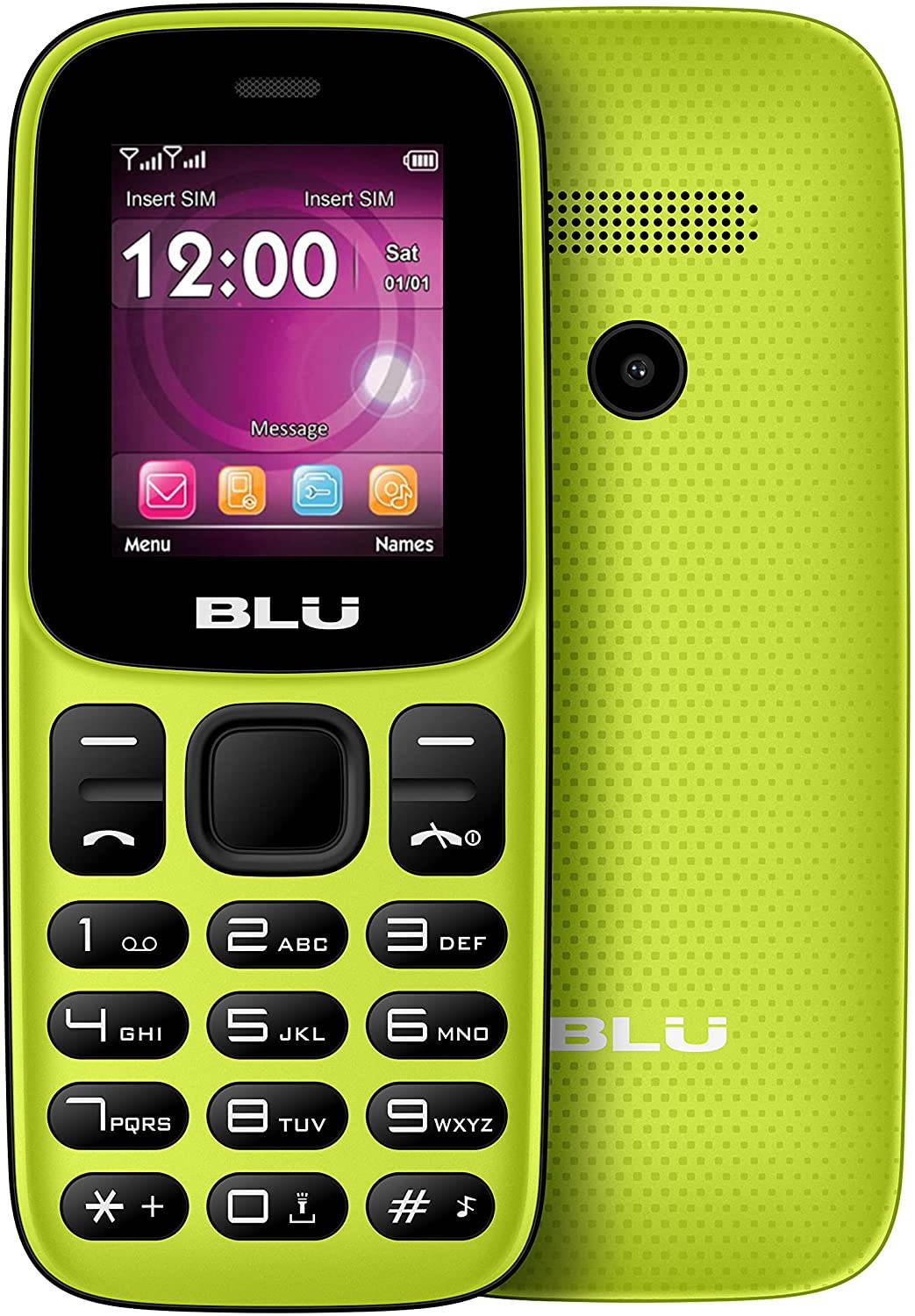 BLU Z5 Z210 1.8" 2G Cell Phone 32MB VGA GSM Unlocked Dual SIM - Lime