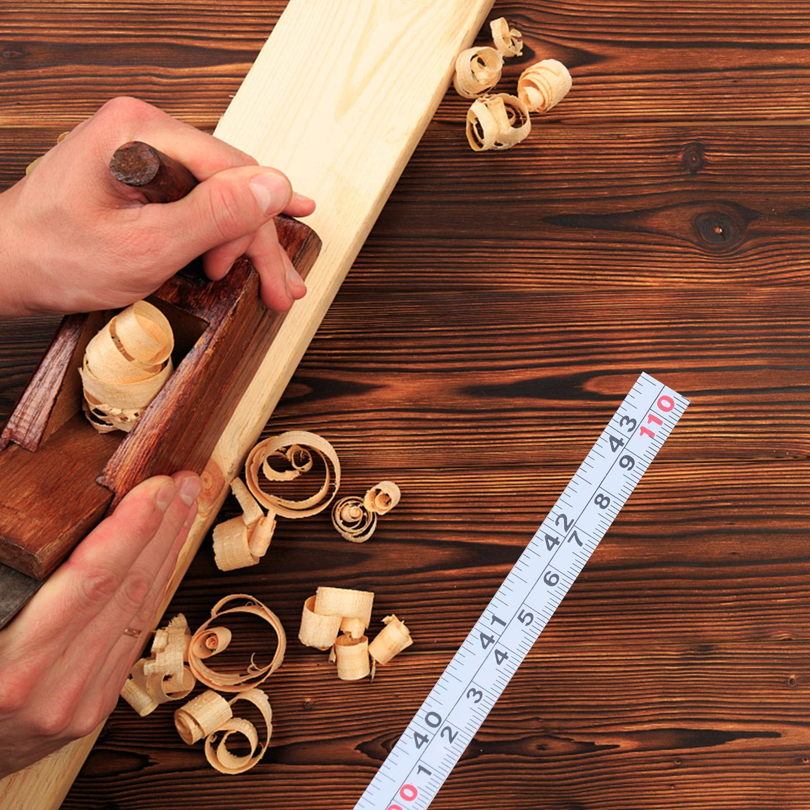 1 Set Inch Wear-Resistan Self Adhesive Durable  Rust-Proof Ruler  Meter  Metric  Measure Tape for Workroom  Home