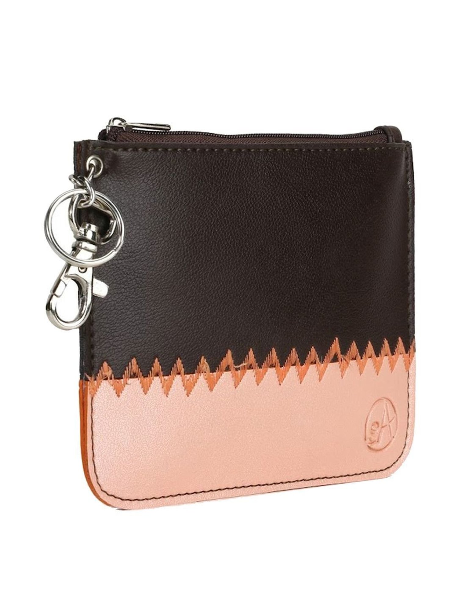 Spice Art Brown & Pink Embroidered Coin Pouch